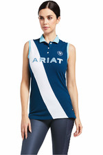 2022 Ariat Womens Taryn Sleeveless Polo Top 10039169 - Blue Opal